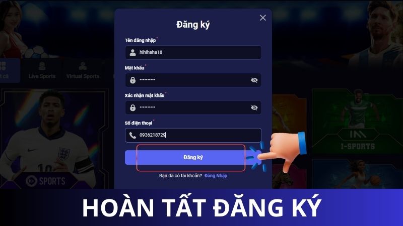 Bước 3: Hoàn tất khâu Đăng Ký tài khoản Tin88