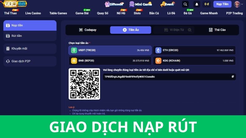 Đánh giá Tin88 về hệ thống giao dịch nạp - rút